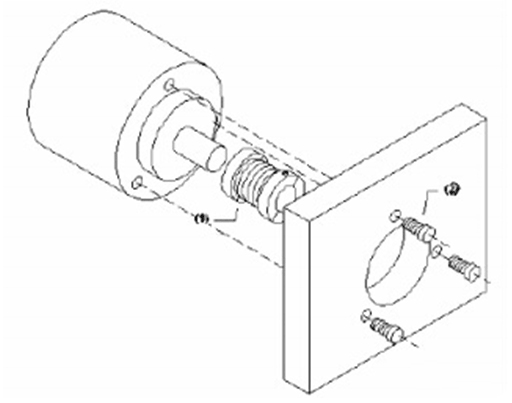 illustration of fastening screws for hollow encoder installation